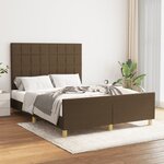 vidaXL Cadre de lit sans matelas marron foncé 140x190 cm tissu