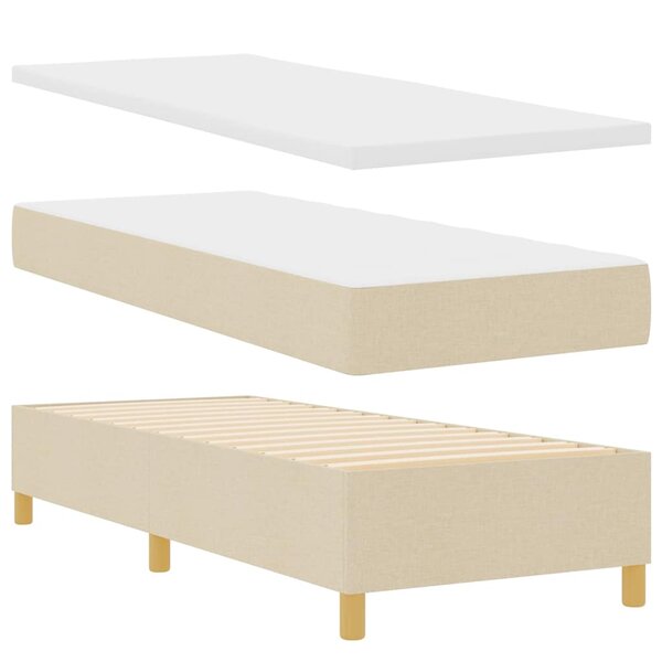 vidaXL Lit à ressorts avec matelas Crème 80 x 200 cm tissu