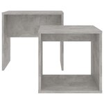 vidaXL Ensemble de table basse Gris béton 48x30x45 cm Bois ingénierie