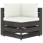 Vidaxl salon de jardin 9 pièces avec coussins bois imprégné de gris