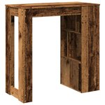 vidaXL Table de bar avec étagères vieux bois bois d'ingénierie