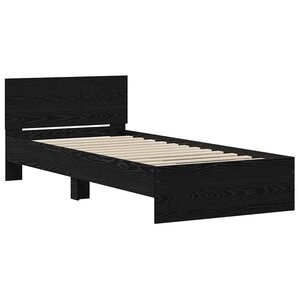 vidaXL Cadre de lit Chêne noir 75 x 190 cm Bois d'ingénierie