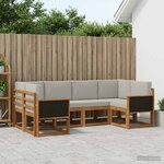 vidaXL Ensemble de canapés d'extérieur 6 Pièces Naturel et gris clair