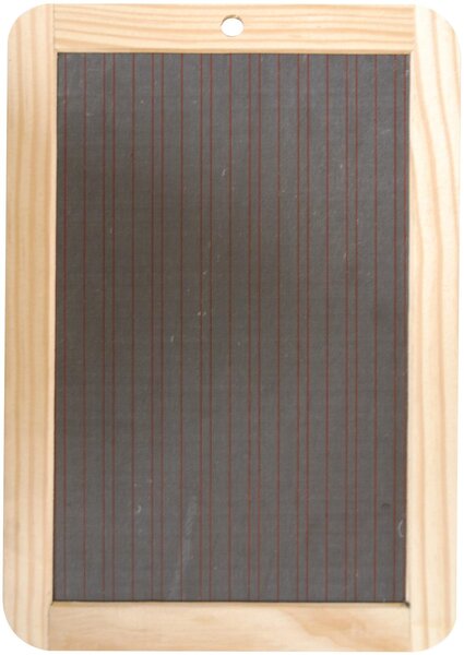 Ardoise scolaire naturelle cadre bois avec trou de suspension 18 X 26 cm lignée roug... SAFETOOL