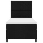 vidaXL Lit à ressorts avec matelas Noir 90 x 190 cm tissu