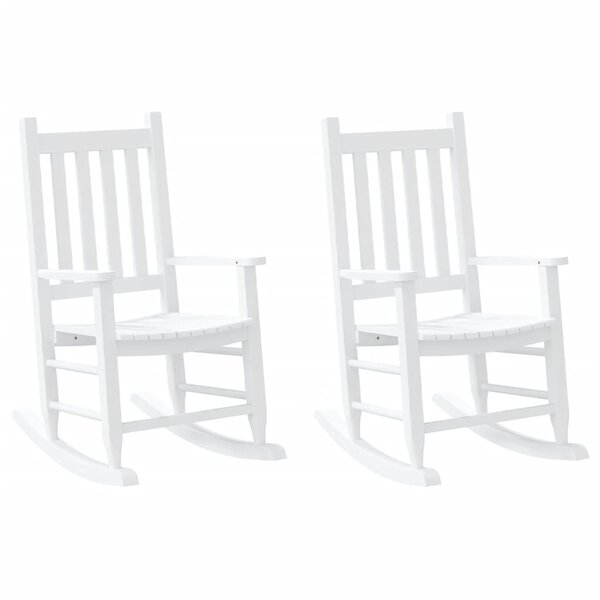 vidaXL Chaises à bascule enfants lot de 2 blanc bois peuplier massif