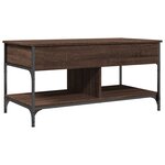 vidaXL Table basse chêne marron 100x50x50cm bois d'ingénierie et métal