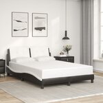 vidaXL Cadre de lit avec LED sans matelas Zadar noir et blanc 120x200 cm