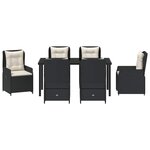 vidaXL Ensemble de salle à manger pour jardin 7 Pièces Noir polyrotin