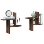 vidaXL Étagères murales 2Pièces chêne marron 38x12x38cm bois d'ingénierie