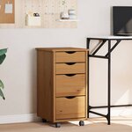 vidaXL Armoire roulante avec tiroirs MOSS bois de pin marron miel