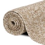 vidaXL Tapis Naturel et blanc 60 x 110 cm Jute