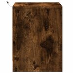 vidaXL Armoire de chevet et lumières LED chêne fumé bois d'ingénierie