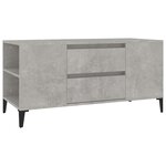 vidaXL Meuble TV Gris béton 102x44 5x50 cm Bois d'ingénierie