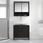 vidaXL Ensemble de mobilier de salle de bain 2 Pièces Chêne noir