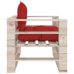 vidaXL Canapé palette de jardin avec coussins rouge Bois de pin