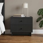 vidaXL Cabinet de chevet Noir 62 x 34 5 x 47 5 cm Bois d'ingénierie