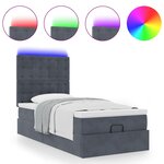 vidaXL Cadre de lit ottoman et matelas gris foncé 90x200 cm velours