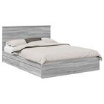 vidaXL Lit de Rangement Gris Sonoma 150 x 200 cm Bois d'ingénierie