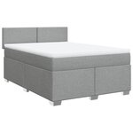 vidaXL Sommier à lattes de lit avec matelas Gris clair 140x190cm Tissu