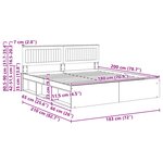 vidaXL Cadre de lit avec tête de lit Béton 180 x 200 cm Pin massif