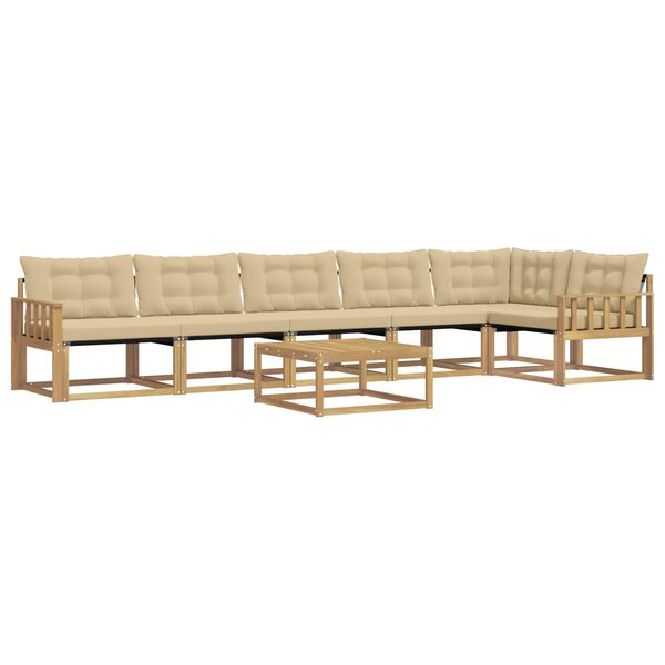 vidaXL Ensemble de canapés d'extérieur 7 pc Blanc et Beige