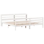 vidaXL Cadre de lit et tête de lit blanc 200x200 cm bois de pin massif