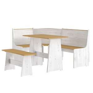 vidaXL Ensemble à manger REINE 3 Pièces marron miel blanc bois pin massif