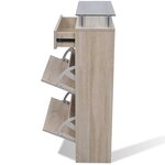 vidaXL Meuble à chaussures avec tiroir et plateau en verre Bois