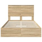 vidaXL Lit de Rangement Chêne Sonoma 135 x 190 cm Bois d'ingénierie