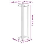 vidaXL Porte-serviette Blanc 23x18x90 cm Bois de pin massif