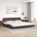 vidaXL Lit avec matelas Dover marron 200x200 cm similicuir