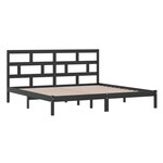 vidaXL Cadre de lit sans matelas Noir Bois de pin massif 200x200 cm
