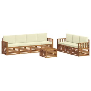 vidaXL Ensembles de canapés avec coussin 8 Pièces Naturel et Crème