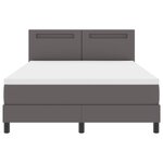 vidaXL Lit à ressorts avec matelas gris - 140x200 cm  simili cuir