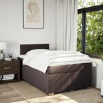 vidaXL Sommier à lattes de lit et matelas marron foncé 120x190cm tissu