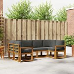 vidaXL Ensemble de canapés d'extérieur 6 Pièces Naturel et Anthracite
