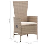 vidaXL Ensemble à manger de jardin 7 Pièces Résine tressée Beige