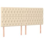 vidaXL Sommier à lattes de lit avec matelas Crème 180x200 cm Tissu