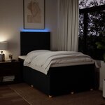 vidaXL Sommier à lattes de lit avec matelas Noir 120x200 cm Tissu