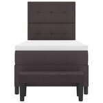 vidaXL Lit à ressorts avec matelas Marron foncé 90 x 190 cm tissu