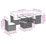 vidaXL Salon de jardin avec coussins 7 Pièces gris clair résine tressée