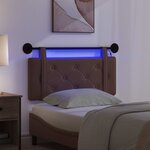 vidaXL Tête de lit suspendue Avec lumière LED Marron Simili cuir