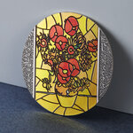 Pièce de monnaie en Argent 10 Cedis g 62.2 (2 oz) Millésime 2022 Stained Glass Art SUNFLOWERS