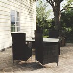 vidaXL Ensemble à manger d'extérieur 5Pièces avec coussins Résine tressée