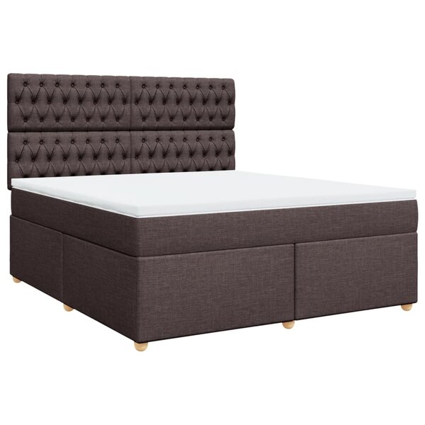 vidaXL Sommier à lattes de lit avec matelas Marron foncé 180x200 cm
