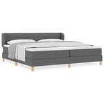 vidaXL Lit à Ressorts avec Matelas Crème 90x200 cm Tissu Gris foncé