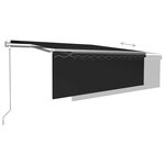 vidaXL Auvent automatique store capteur de vent LED 4 5x3 m Anthracite