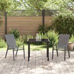 vidaXL Ensemble de salle à manger pour jardin 3 Pièces Gris et Noir