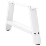 vidaXL Pieds de table basse en forme de A  2 pièces  blanc  70 x (30-31) cm  acier